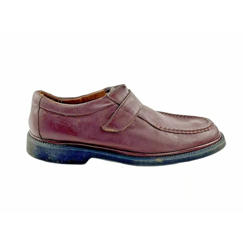 Hitchcock 719213 Mens Maroon Leather Hook And Loop Casual Shoes Size 6‎ B